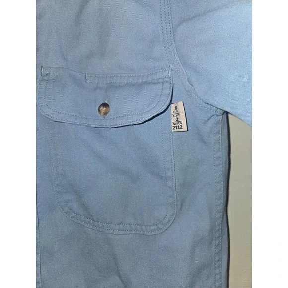Tyndale FRFlame Resistant Work Shirt Mens Light Blue CAT 2 NFPA 2112 Made in USA - Picture 3 of 7